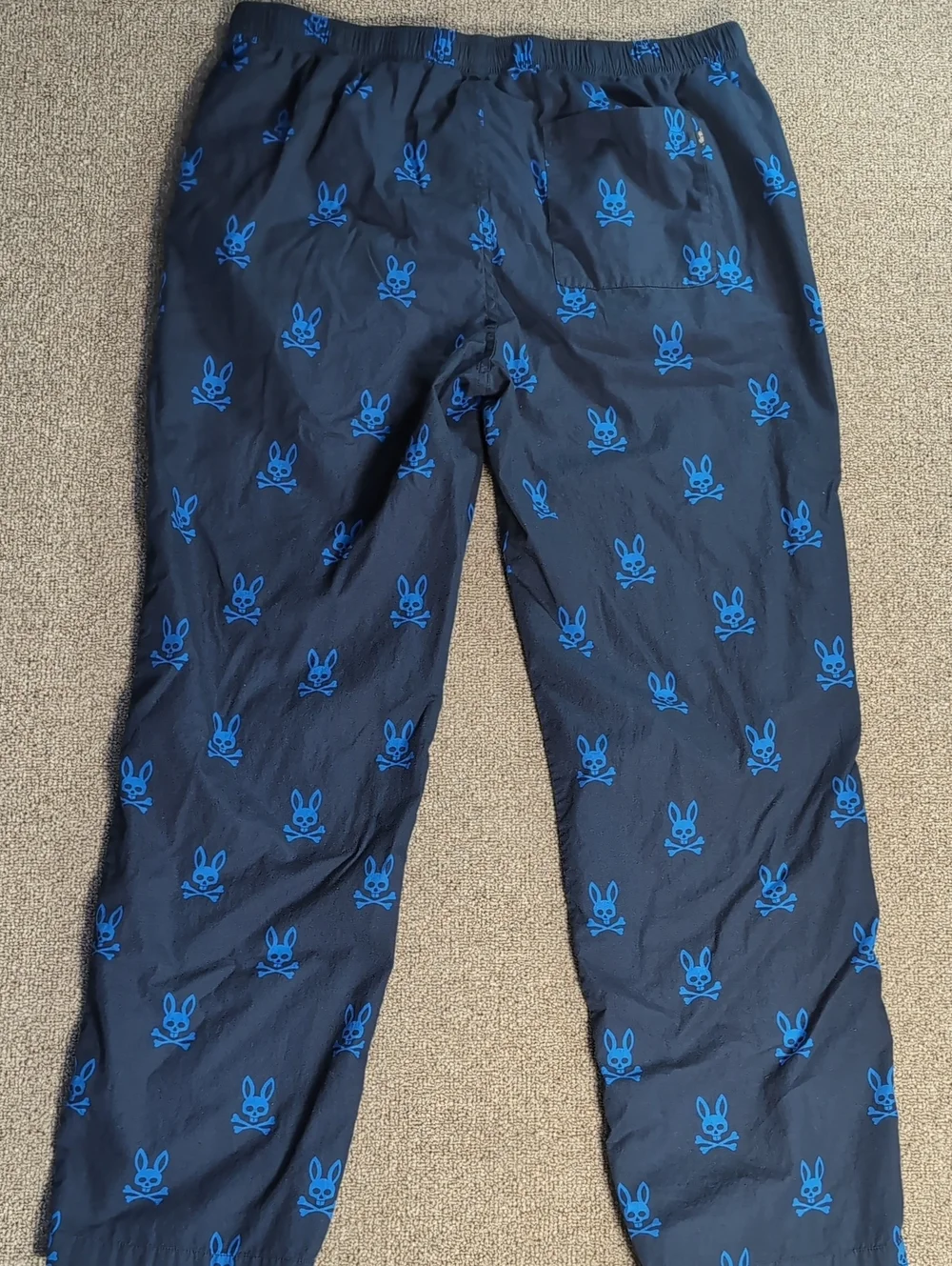 Psycho Bunny Lounge Sleep Pants Size XL All Over Bunny Print Navy Blue Cotton